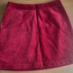 LOFT Red Corduroy Mini Skirt